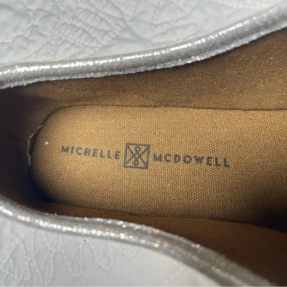 NewMichelle McDowell Kylie Gold Glitter Leopard Print Lace Up Shoes Size 7 - Picture 9 of 10